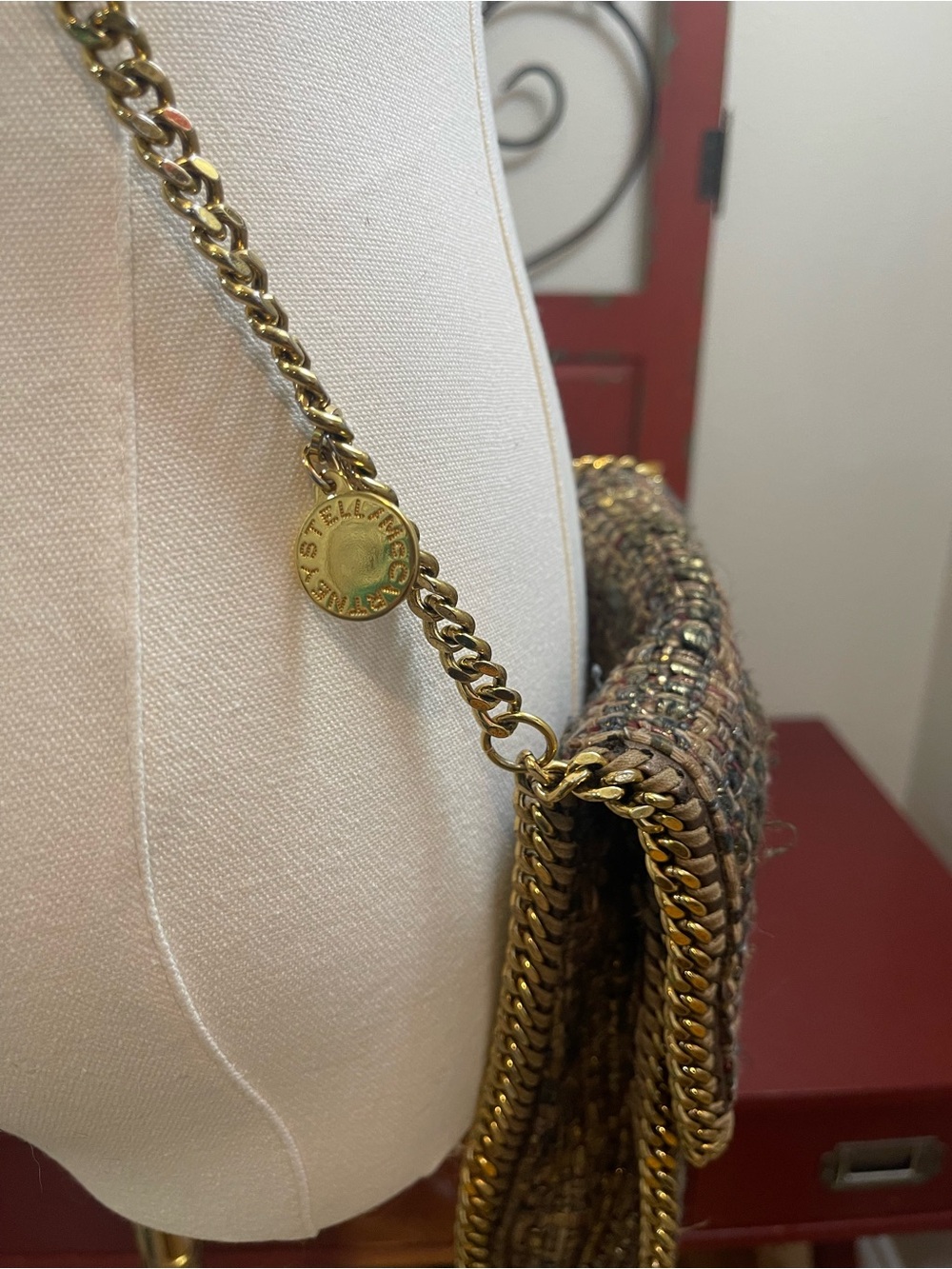 Stella McCartney Falabella Woven Tweed Crossbody Bag - Gold Hardware - Picture 4 of 11